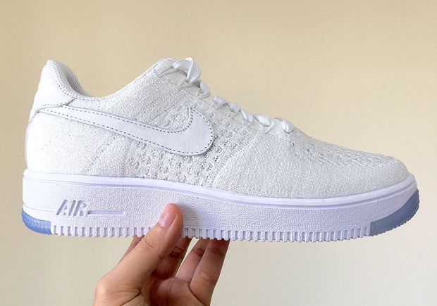 all white flyknit air force 1