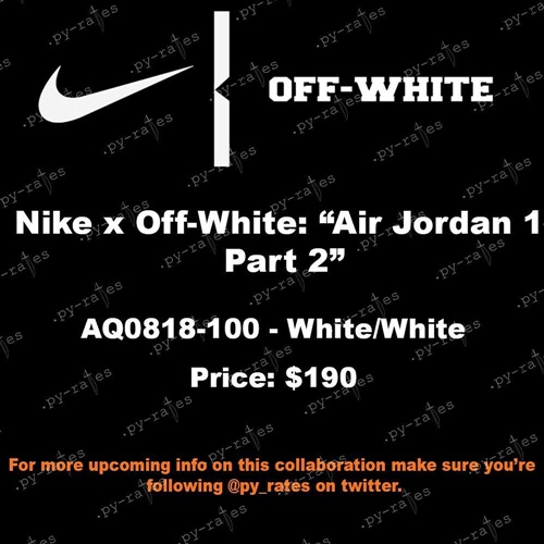 Air Jordan 1 Retro High OG x Off-White 'White' 2018 AQ0818-100
