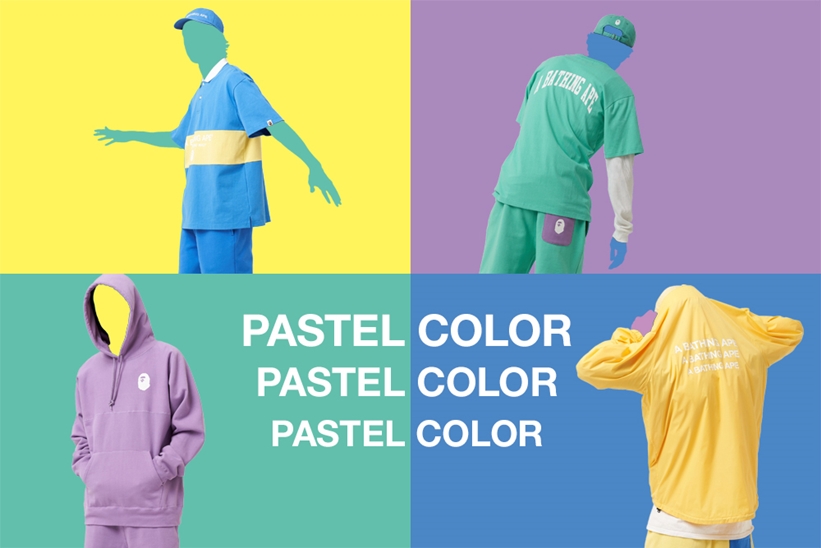 A BATHING APE から春らしい柔らかな色合いのパステルカラーで仕上げた「PASTEL COLOR」が3/16発売 (ア ベイシング エイプ)