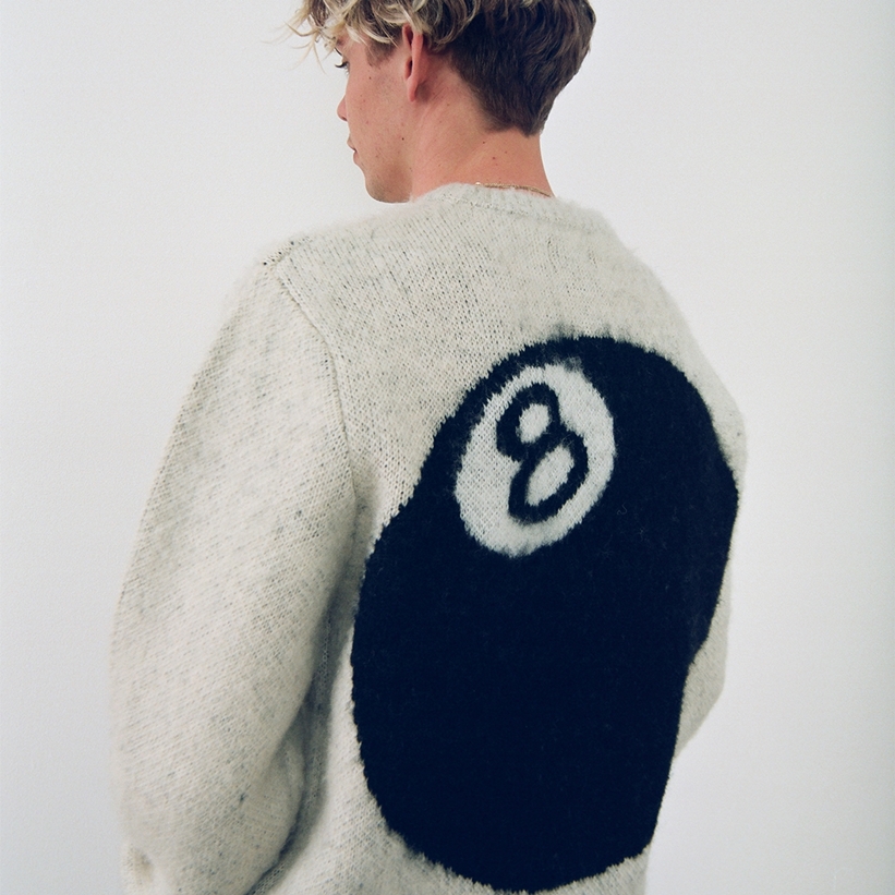 STUSSY 2020 FALL “8 BALL HEAVY BRUSHED MOHAIR SWEATER 