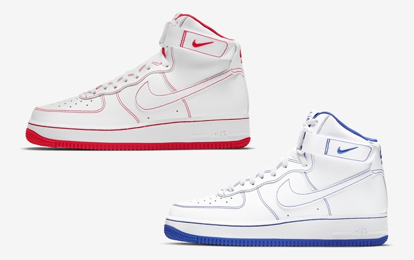 white and red air force 1 high tops