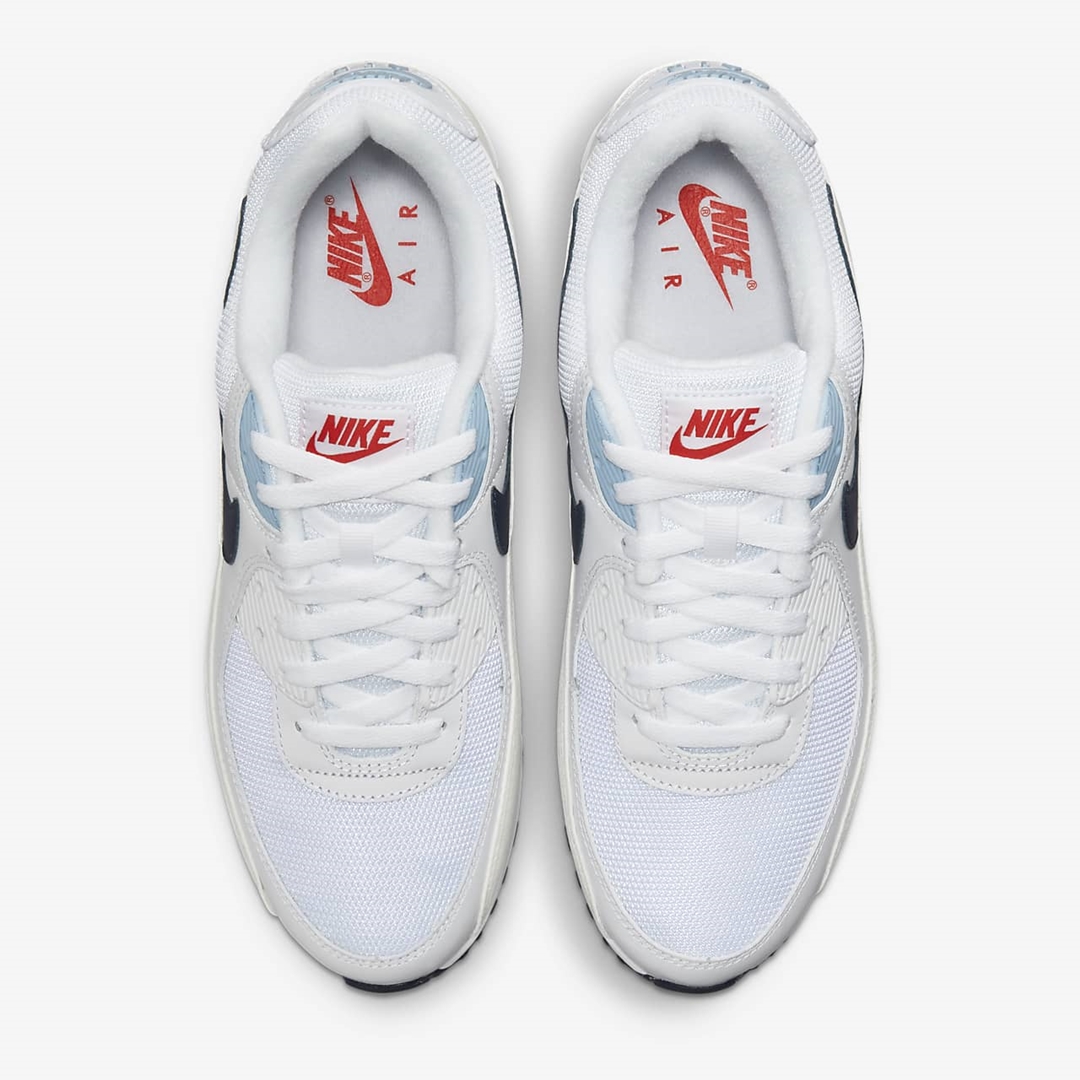 ナイキ エア マックス 90 “ホワイト/チリレッド/サイキックブルー” (NIKE AIR MAX 90 “White/Chile Red/Psychic Blue”) [DM2820-100]