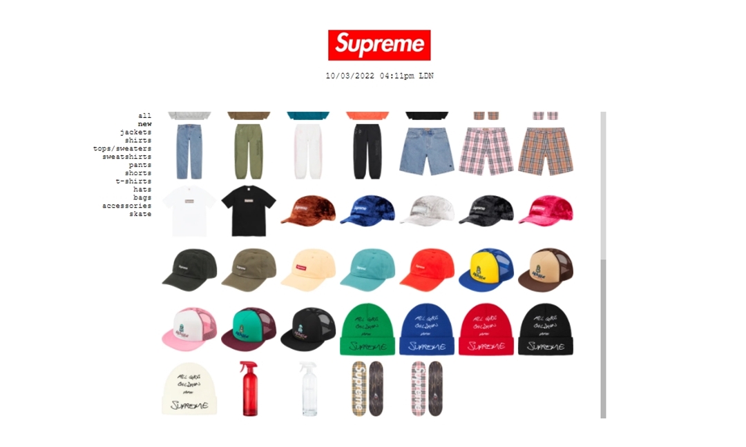 【SUPREME 2022 S/S (シュプリーム 2022年春夏)】SSUPREME 2022 S/S セールが日本時間 7/26 00:00~予定