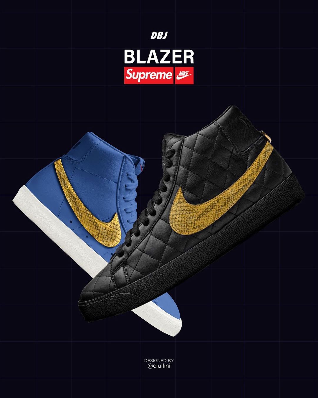 Supreme × Nike SB Blazer Mid "Black" US9
