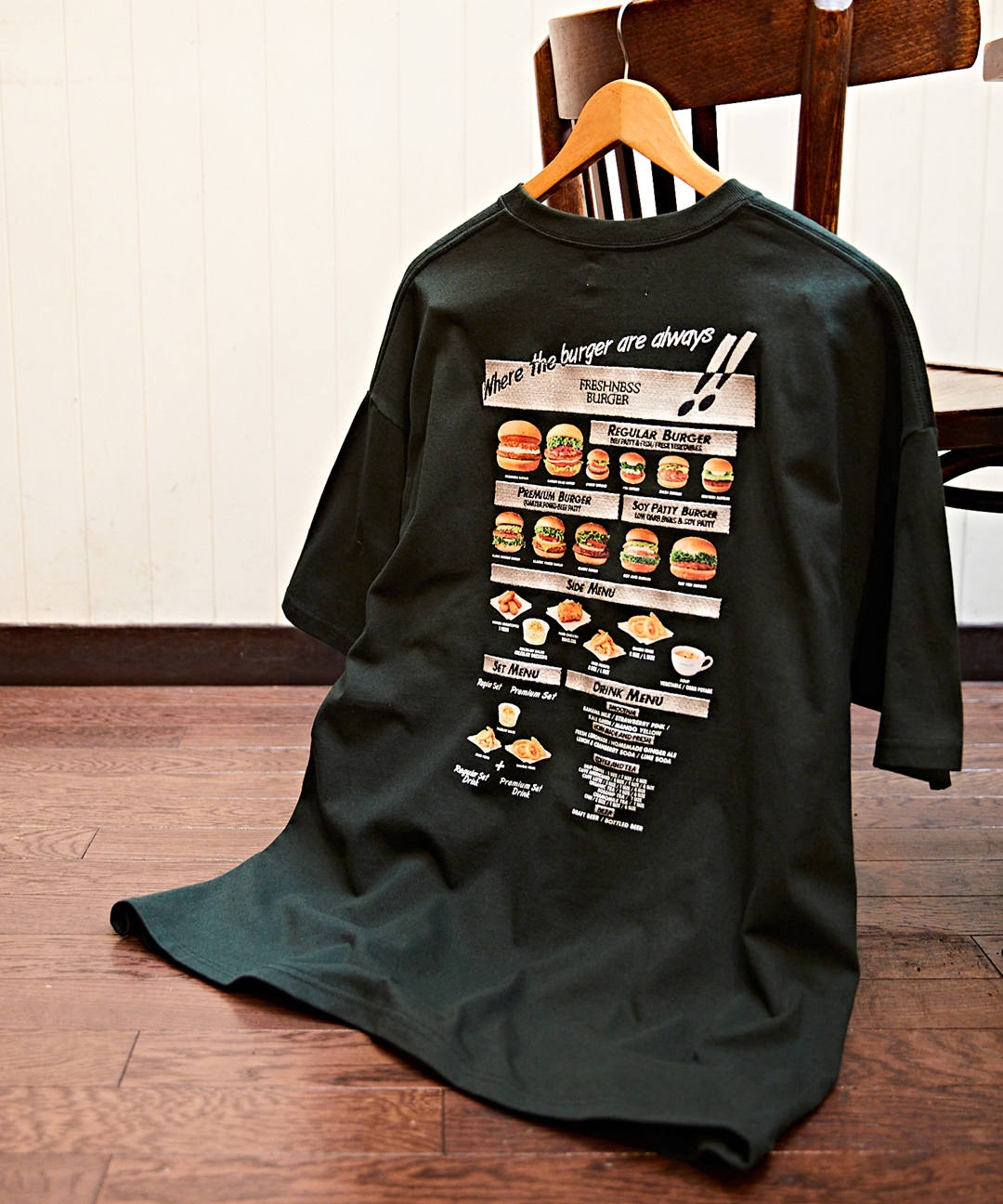 ハンバーガーチェーン「FRESHNESS BURGER」×「FREAK’S STORE」の異業種コラボTEE 5/28 発売 (フレッシュネスバーガー フリークスストア)