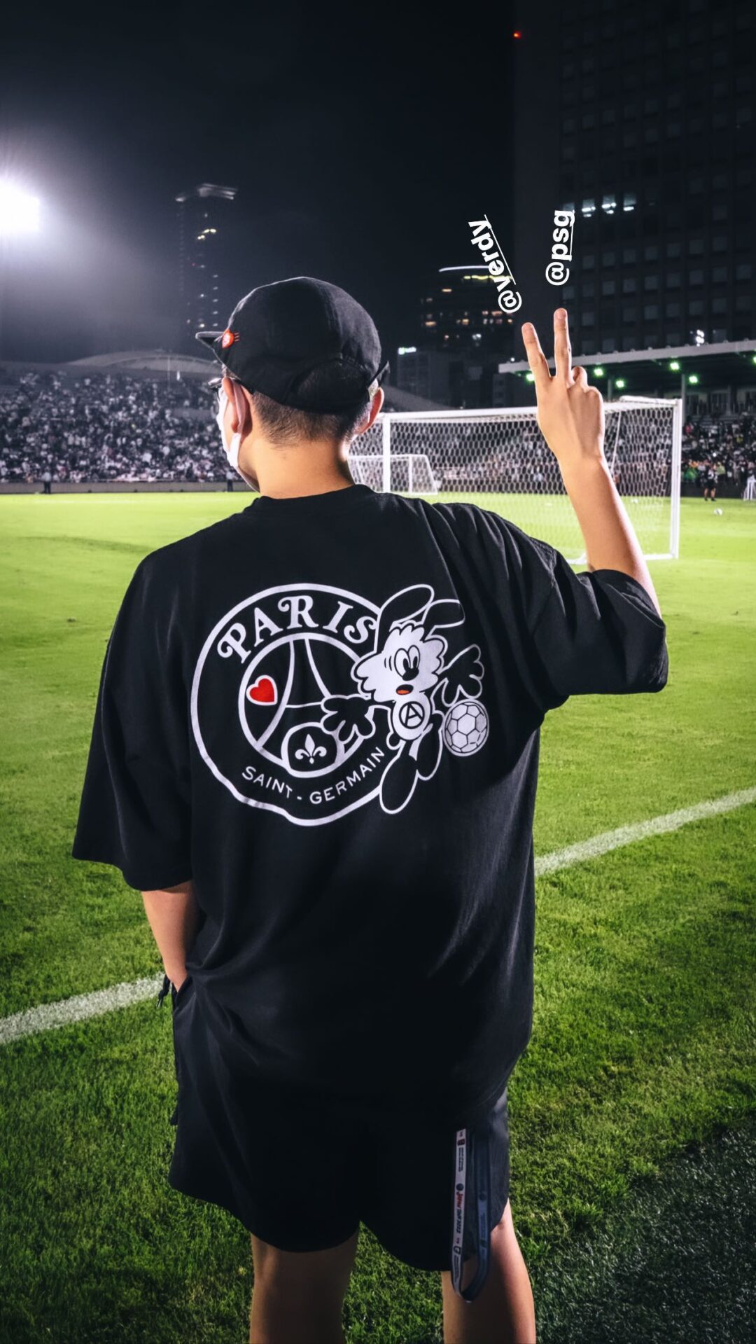PSG verdy コラボ 黒Tシャツ Lサイズ パリサンジェルマン来日記念-