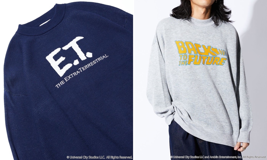 FREAK'S STORE MOVIE COLLECTION 2022 F/W 別注 "E.T." "BACK TO THE FUTURE" クルーネック ジャガードニット (フリークスストア ムービー コレクション)