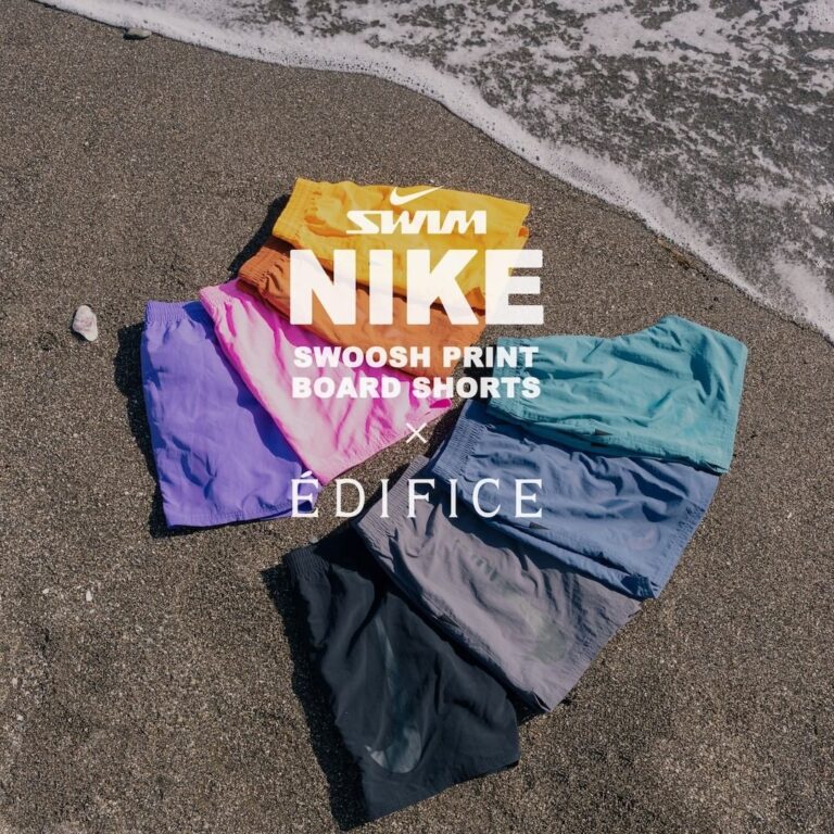 4月下旬 発売】水陸着用可能 EDIFICE × NIKE SWIM Swash print