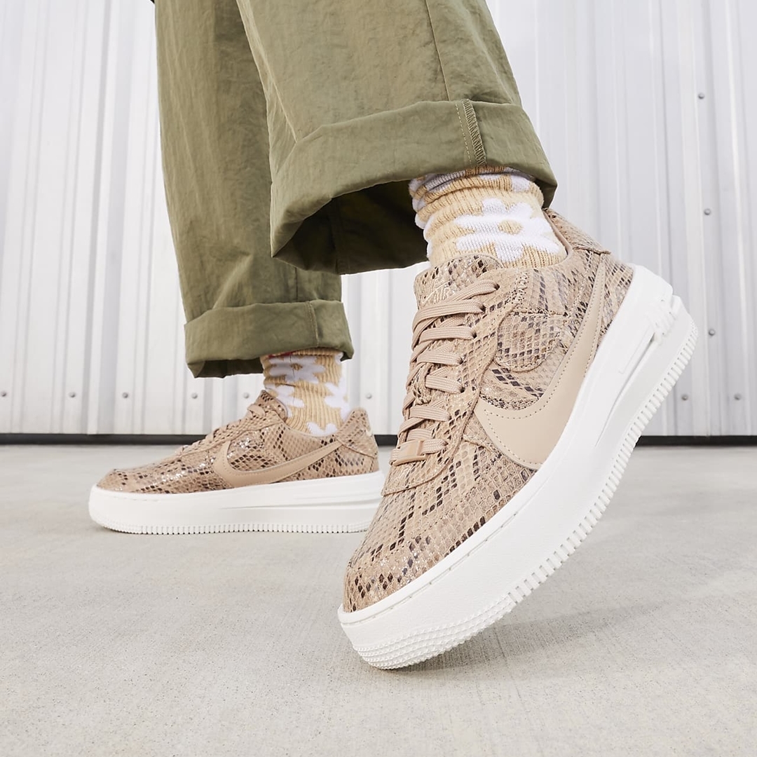 【国内 4/5 発売】ナイキ エア フォース 1 ロー プラットフォーム “スネークスキン/ヘンプ” (NIKE AIR FORCE 1 LOW PLTAFORM/PLT.AF.ORM “Snake Skin/Hemp”) [FJ4965-200]