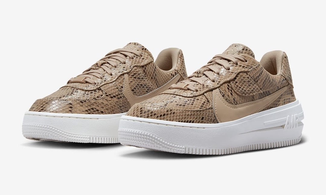 【国内 4/5 発売】ナイキ エア フォース 1 ロー プラットフォーム “スネークスキン/ヘンプ” (NIKE AIR FORCE 1 LOW PLTAFORM/PLT.AF.ORM “Snake Skin/Hemp”) [FJ4965-200]