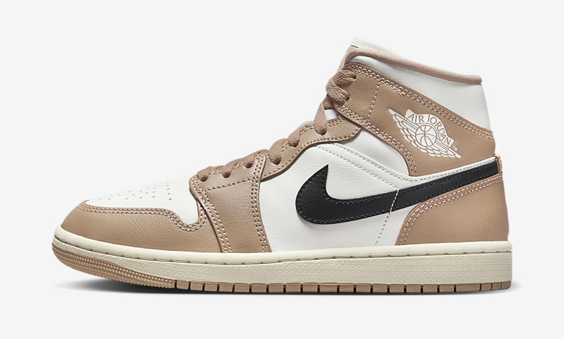 【国内 10/23 発売】ナイキ ウィメンズ エア ジョーダン 1 ミッド “セイル/デザート” (NIKE WMNS AIR JORDAN 1 MID “Sail/Desert”) [BQ6472-103]