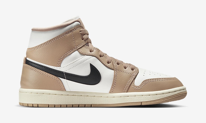 【国内 10/23 発売】ナイキ ウィメンズ エア ジョーダン 1 ミッド “セイル/デザート” (NIKE WMNS AIR JORDAN 1 MID “Sail/Desert”) [BQ6472-103]