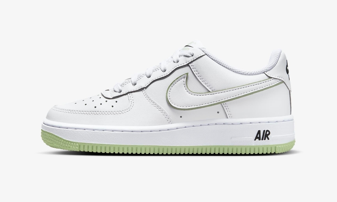 【国内 10/15 発売】ナイキ GS フォース 1 ロー ”ホワイト/ブラック/ハニーデュー” (NIKE GS AIR FORCE 1 LOW “White/Black/Honeydew”) [CT3839-108]