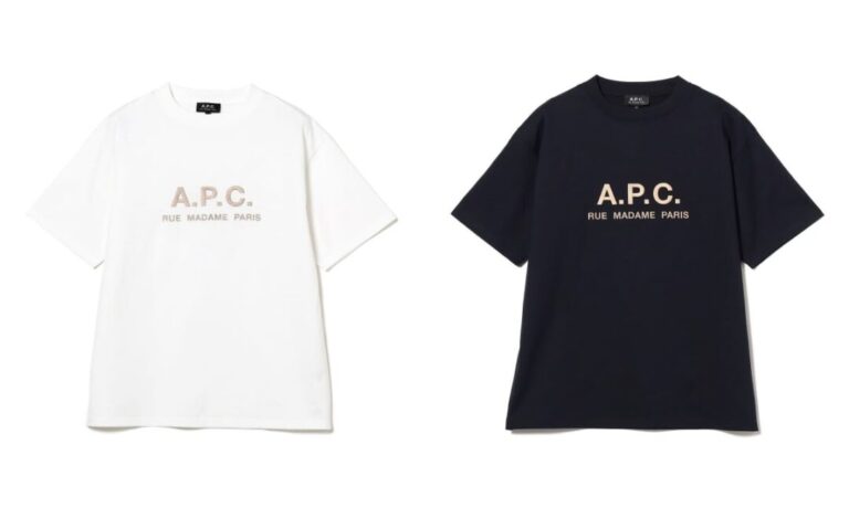 A.P.C. × BEAMS LIGHTS / 別注 ロゴ刺繍 半袖 Tシャツが発売 (アー