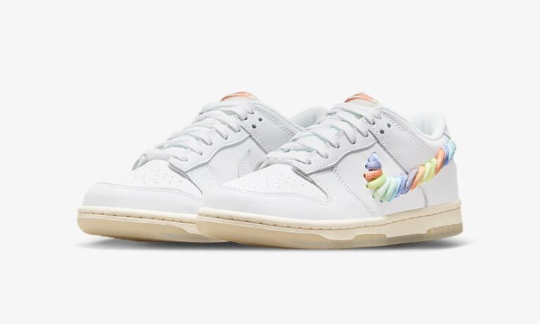 2024年 5/17 発売予定！ナイキ GS ダンク ロー “レインボーシューレーススウッシュ” (NIKE GS DUNK LOW “Rainbow  Shoelace Swooshes”) [FN4861-100] | Fullress