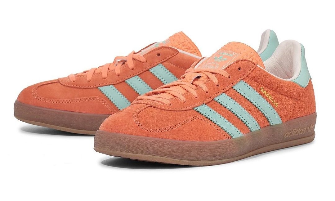 【2024年 2/17 発売】アディダス オリジナルス ガゼル インドア “オレンジ/アクア/ガム” (adidas Originals GAZELLE INDOOR “EASY/CLEA/GUM4”) [IH7499]