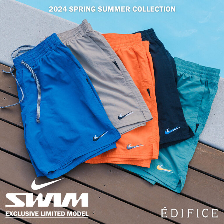 2024年 4/19 発売】NIKE SWIM ショーツ × EDIFICE 30周年 Swash print 