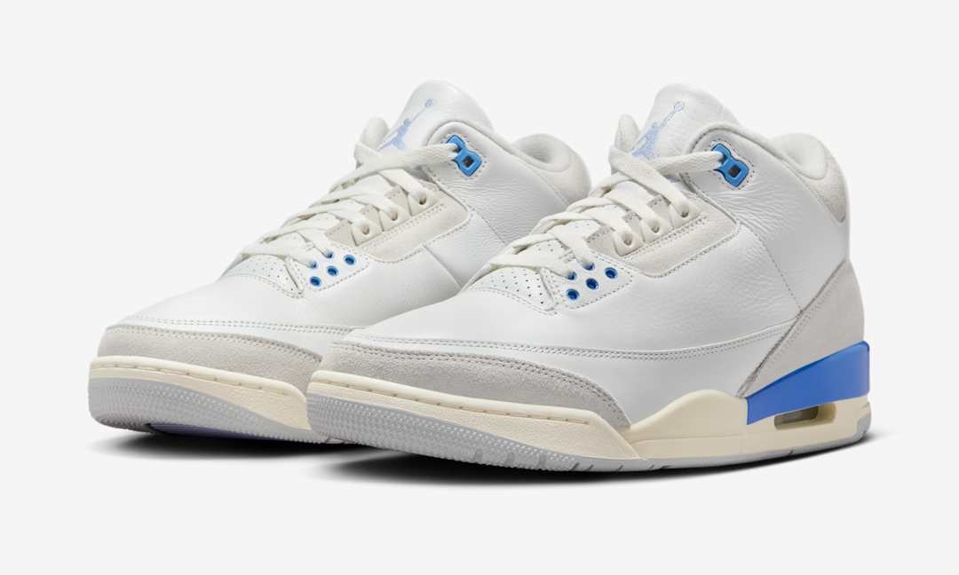 【2025年 2/22 発売】NIKE AIR JORDAN 3 RETRO “Lucky Shorts/Summit White/Hydrogen Blue” (ナイキ エア ジョーダン 3 レトロ “サミットホワイト/ハイドロゲンブルー”) [CT8532-101]