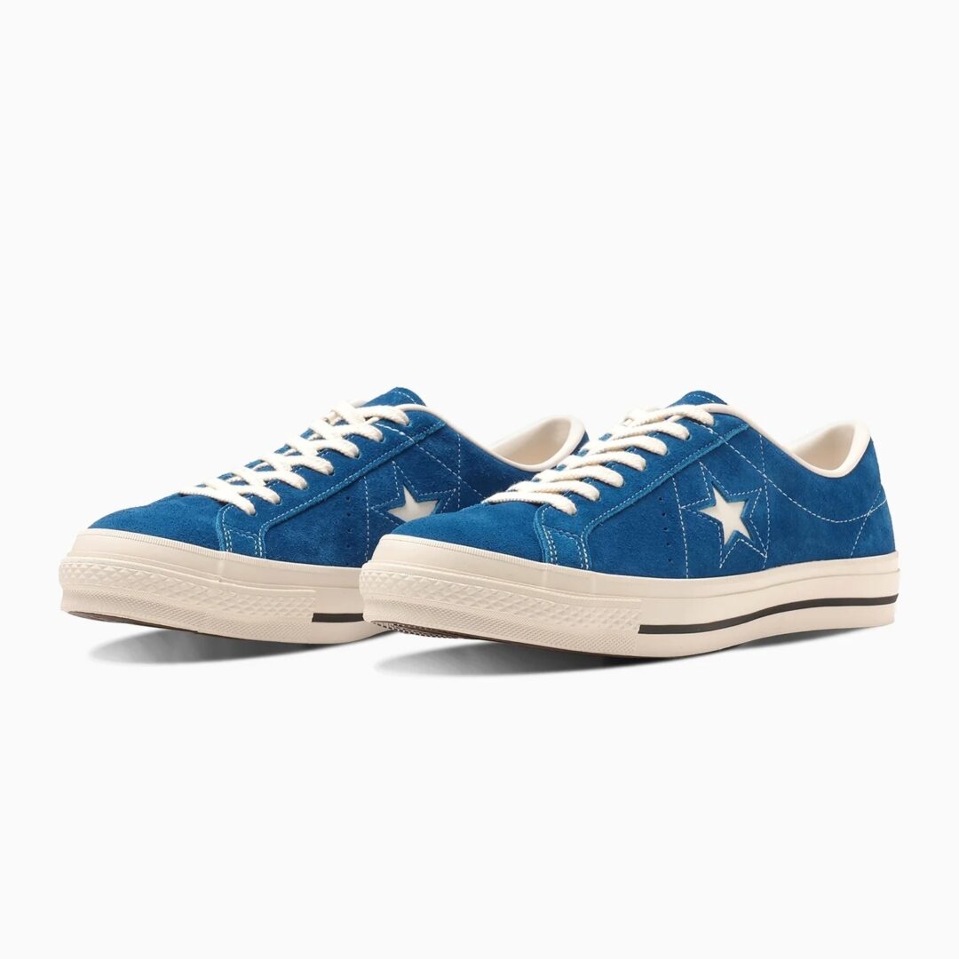 【2024年 5/17 発売】上質な国産スエードをアッパー全面に使用した CONVERSE ONE STAR J SUEDE “Blue” (コンバース ワンスタ－ メイドインジャパン)