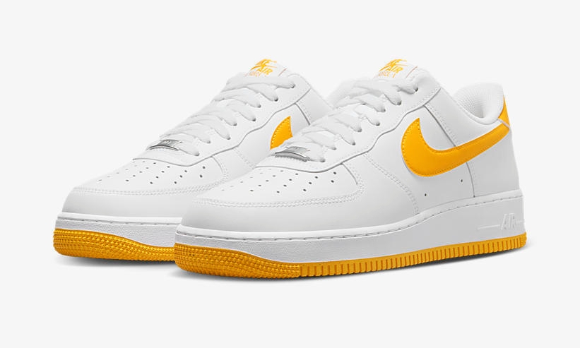 【2024年 発売予定】ナイキ エア フォース 1 ロー “ホワイト/ユニバーシティゴールド″ (NIKE AIR FORCE 1 LOW “White/University Gold") [FJ4146-105]