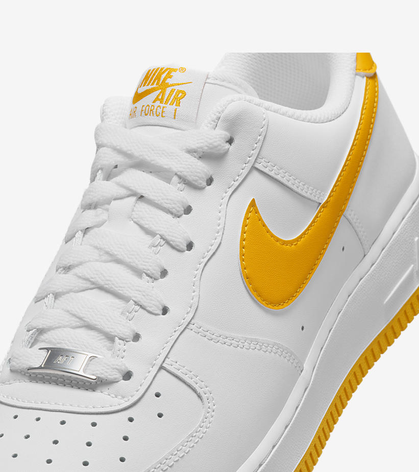 【2024年 7/13 発売】ナイキ エア フォース 1 ロー “ホワイト/ユニバーシティゴールド″ (NIKE AIR FORCE 1 LOW “White/University Gold”) [FJ4146-105]