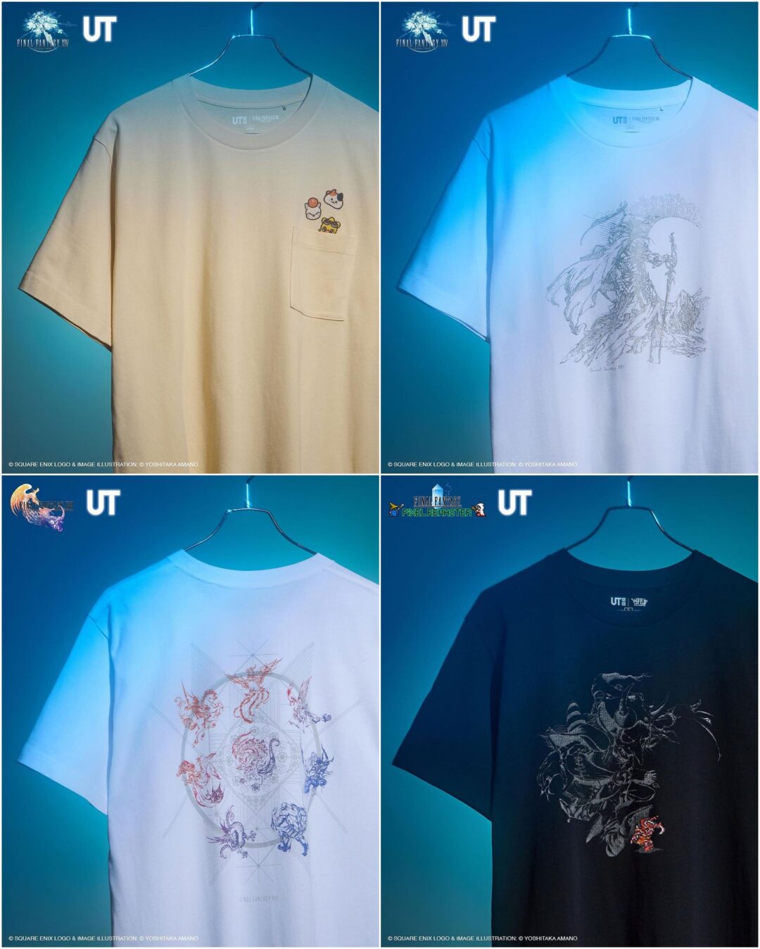 「天野喜孝」「XIV」「XVI」のユニクロ UT × ファイナルファンタジー コラボが2024年 6/17 発売 (UNIQLO FINAL FANTASY)