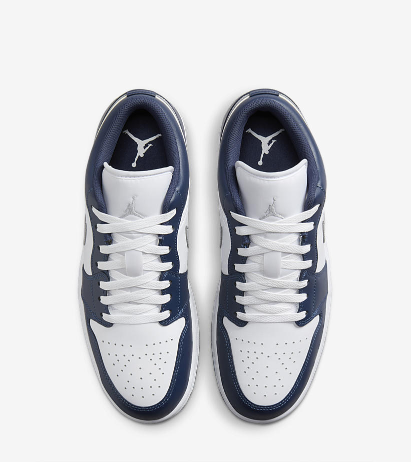 【2024年 7/12 発売】ナイキ エア ジョーダン 1 ロー “ホワイト/ネイビー/グレー” (NIKE AIR JORDAN 1 LOW “White/Navy/Grey”) [553558-141]