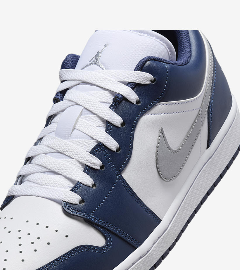 【2024年 7/12 発売】ナイキ エア ジョーダン 1 ロー “ホワイト/ネイビー/グレー” (NIKE AIR JORDAN 1 LOW “White/Navy/Grey”) [553558-141]