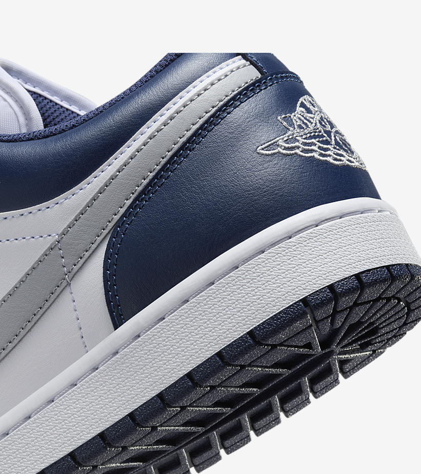 【2024年 7/12 発売】ナイキ エア ジョーダン 1 ロー “ホワイト/ネイビー/グレー” (NIKE AIR JORDAN 1 LOW “White/Navy/Grey”) [553558-141]