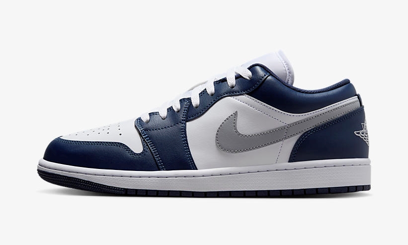 【2024年 7/12 発売】ナイキ エア ジョーダン 1 ロー “ホワイト/ネイビー/グレー” (NIKE AIR JORDAN 1 LOW “White/Navy/Grey”) [553558-141]