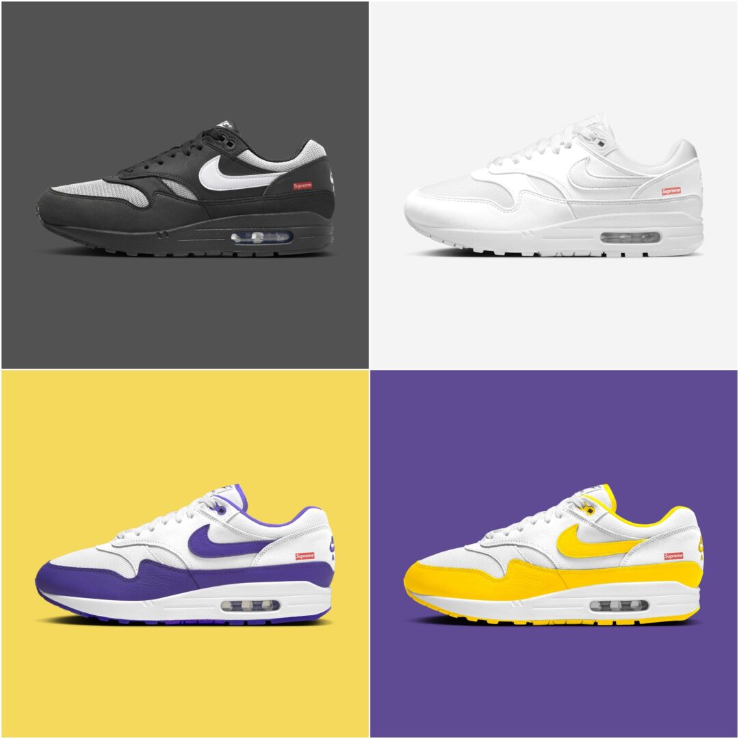 リーク/2025年 春夏 発売予定】SUPREME × NIKE AIR MAX 1 (シュプリーム ナイキ エア マックス 1)  [HF8813-001/HF8813-100/HF8813-500/HF8813-700] | Fullress