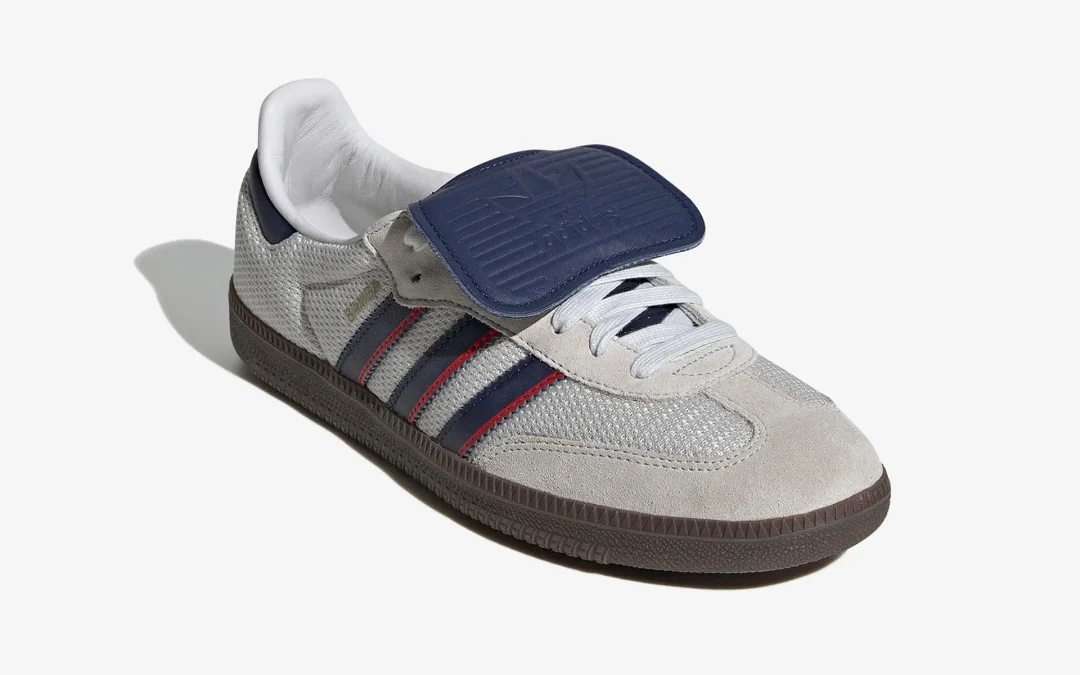 【2024年 6/4 発売】アディダス オリジナルス サンバ ロングタン “グレー/ネイビー” (adidas Originals SAMBA Long Tongues “White/Dark Blue/Gum”) [IE9169]