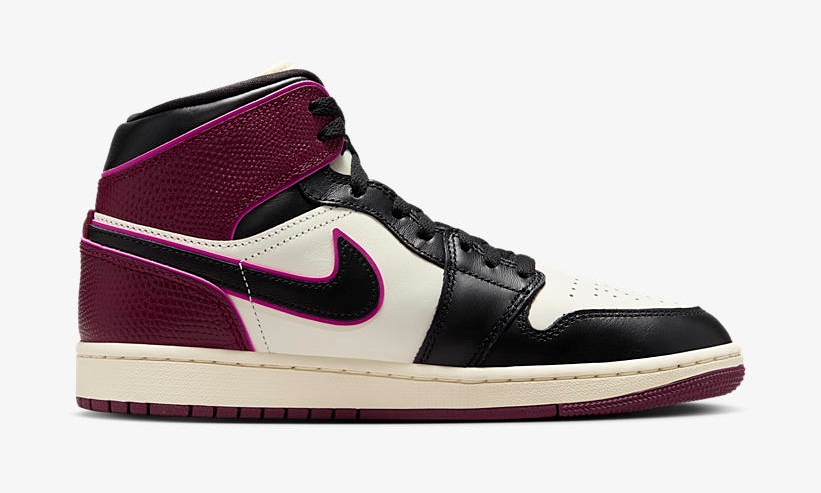 【2024年 8/5 発売】NIKE AIR JORDAN 1 MID “Sail/Active Pink/Bordeaux” (ナイキ エア ジョーダン 1 ミッド “セイル/アクティブピンク/ボルドー”) [FQ7818-101]