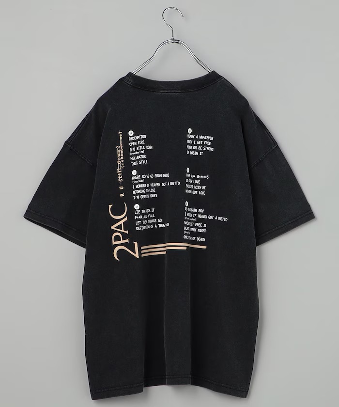 FREAK’S STORE × 2PAC 別注 ビッグシルエット フロントプリント クルーネック TEE (フリークスストア ツーパック)