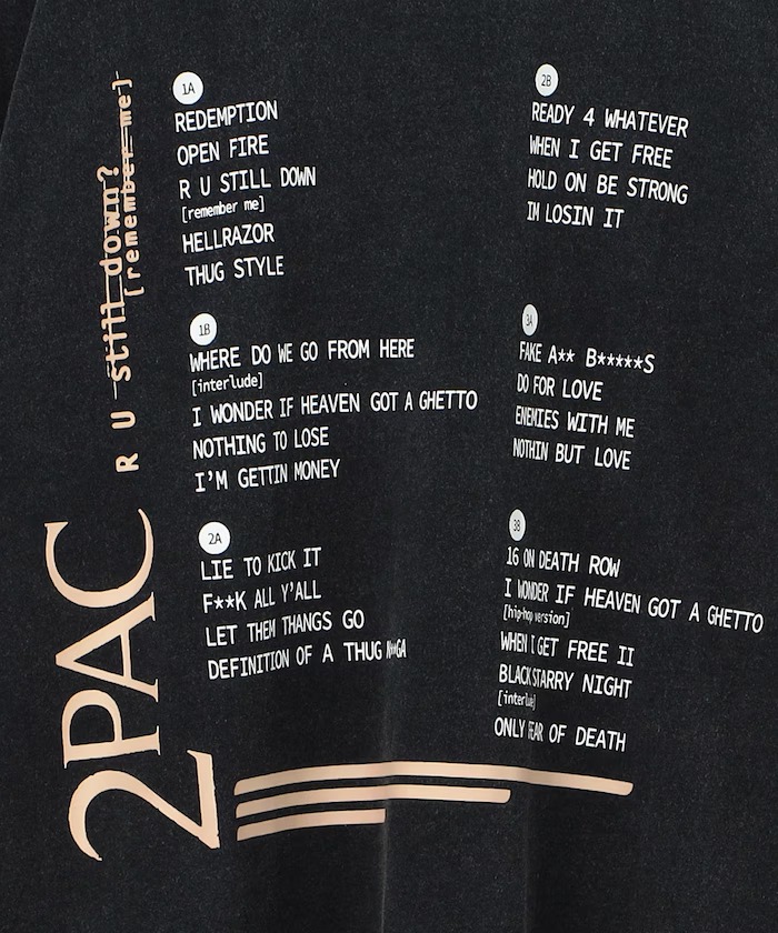 FREAK’S STORE × 2PAC 別注 ビッグシルエット フロントプリント クルーネック TEE (フリークスストア ツーパック)