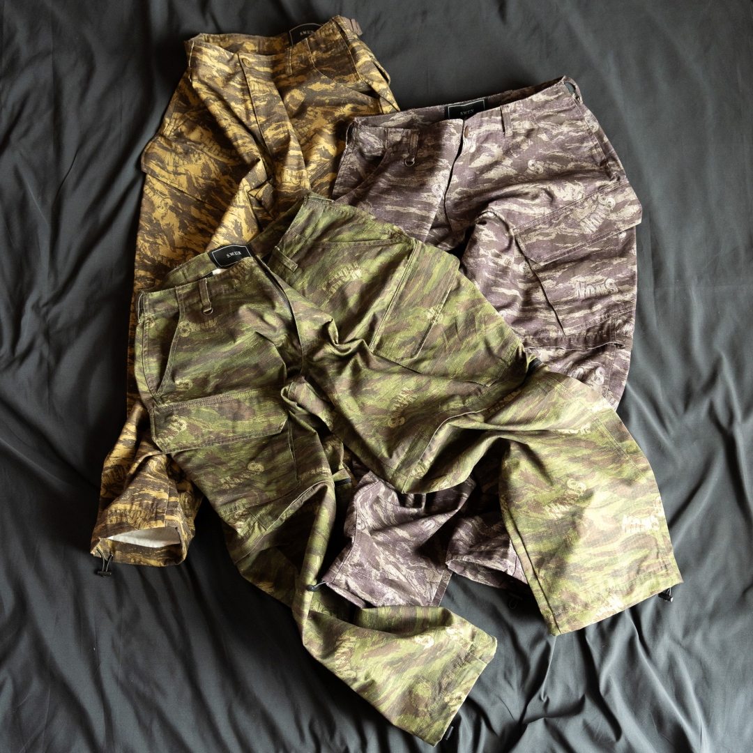 【抽選販売】S.W.U.N “Tiger Camo 2Way Cargo Pants” (エスダブルユーエヌ “タイガーカモ 2ウェイ カーゴパンツ”)