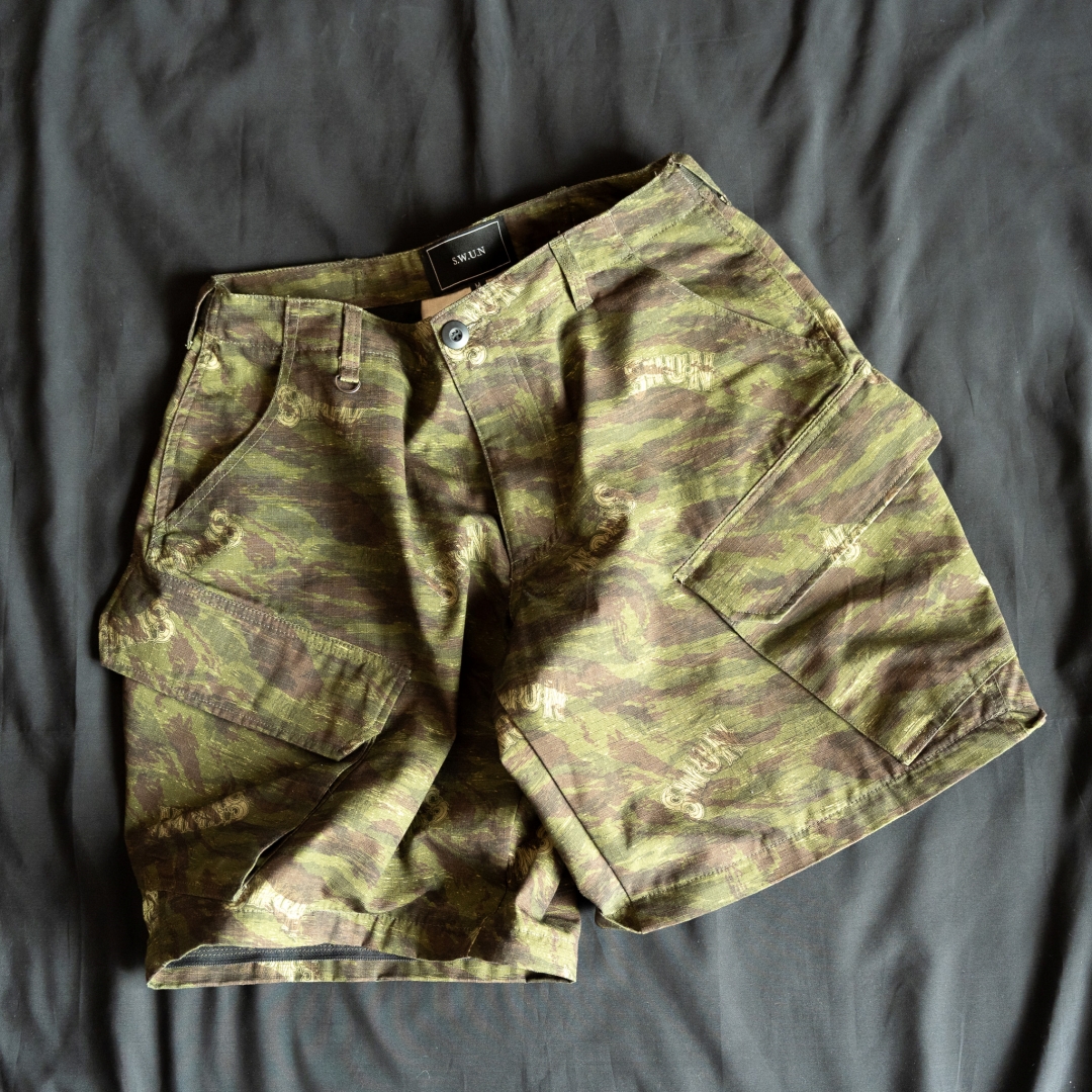 【抽選販売】S.W.U.N “Tiger Camo 2Way Cargo Pants” (エスダブルユーエヌ “タイガーカモ 2ウェイ カーゴパンツ”)