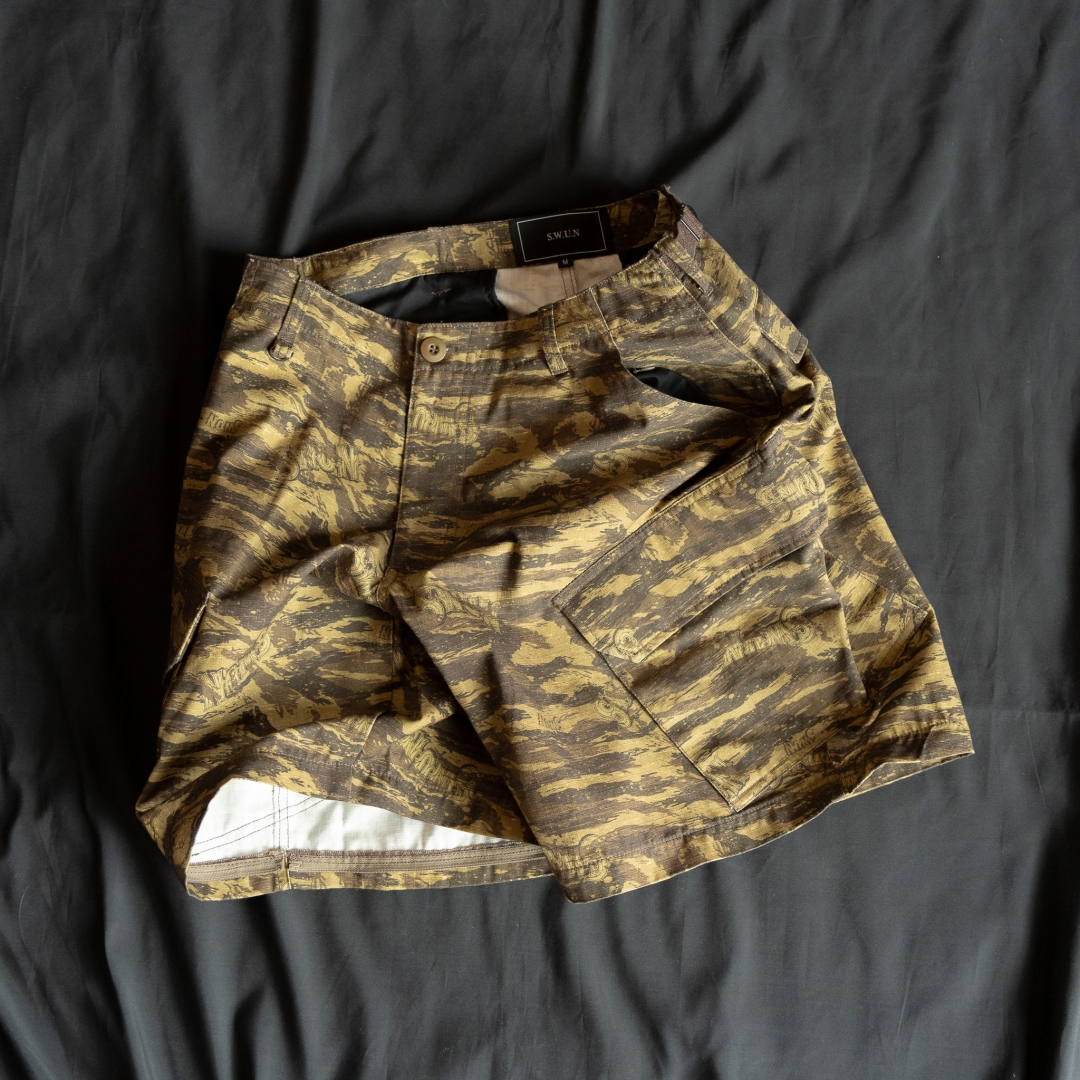 【抽選販売】S.W.U.N “Tiger Camo 2Way Cargo Pants” (エスダブルユーエヌ “タイガーカモ 2ウェイ カーゴパンツ”)