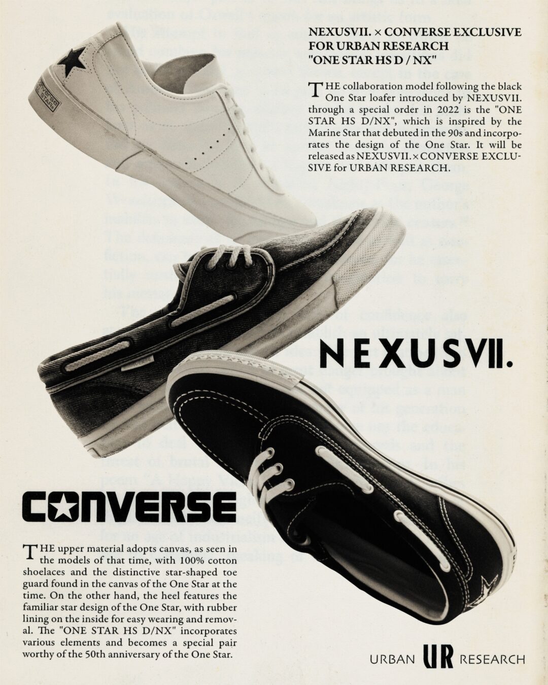 NEXUSVII.× CONVERSE EXCLUSIVE FOR URBAN RESEARCH "ONE STAR HS D / NX" が2024年 6/13から順次発売 (ネクサス7 コンバース アーバンリサーチ ワンスター)