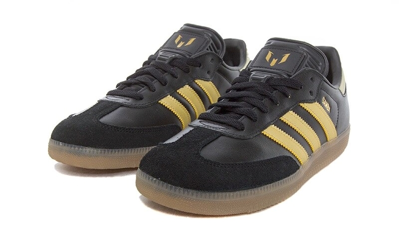 【2024年 発売】リオネル・メッシ × アディダス オリジナルス サンバ “ブラック/ゴールド” (Lionel Messi adidas Originals SAMBA “Black/Gold”) [IH8159]