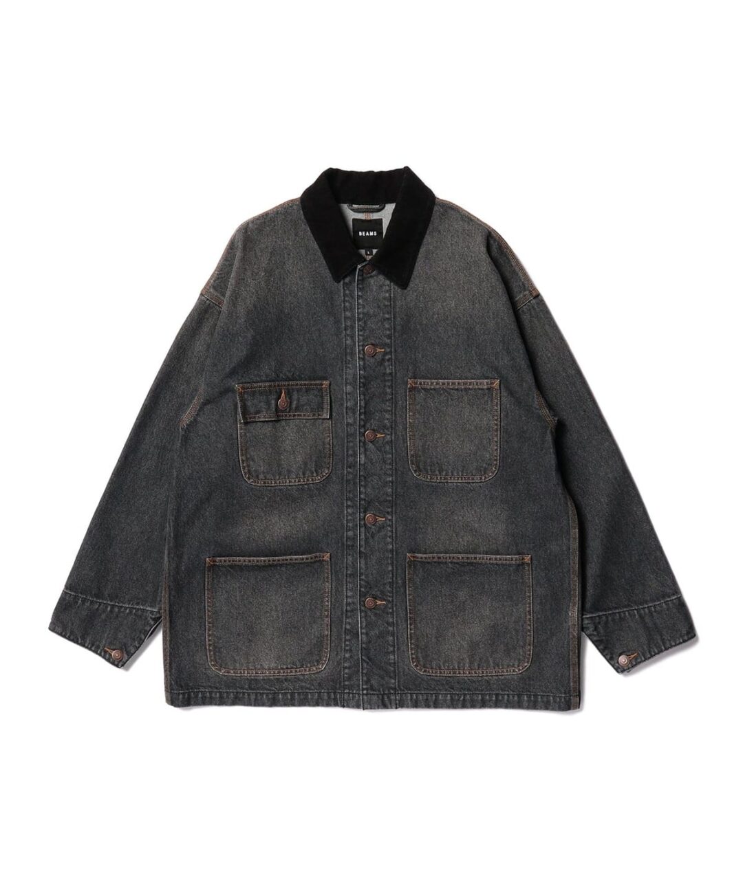 【2024年 9月上旬 発売】BEAMS Loose Denim Coverall Jacket (ビームス ルーズ デニム カバーオール ジャケット)