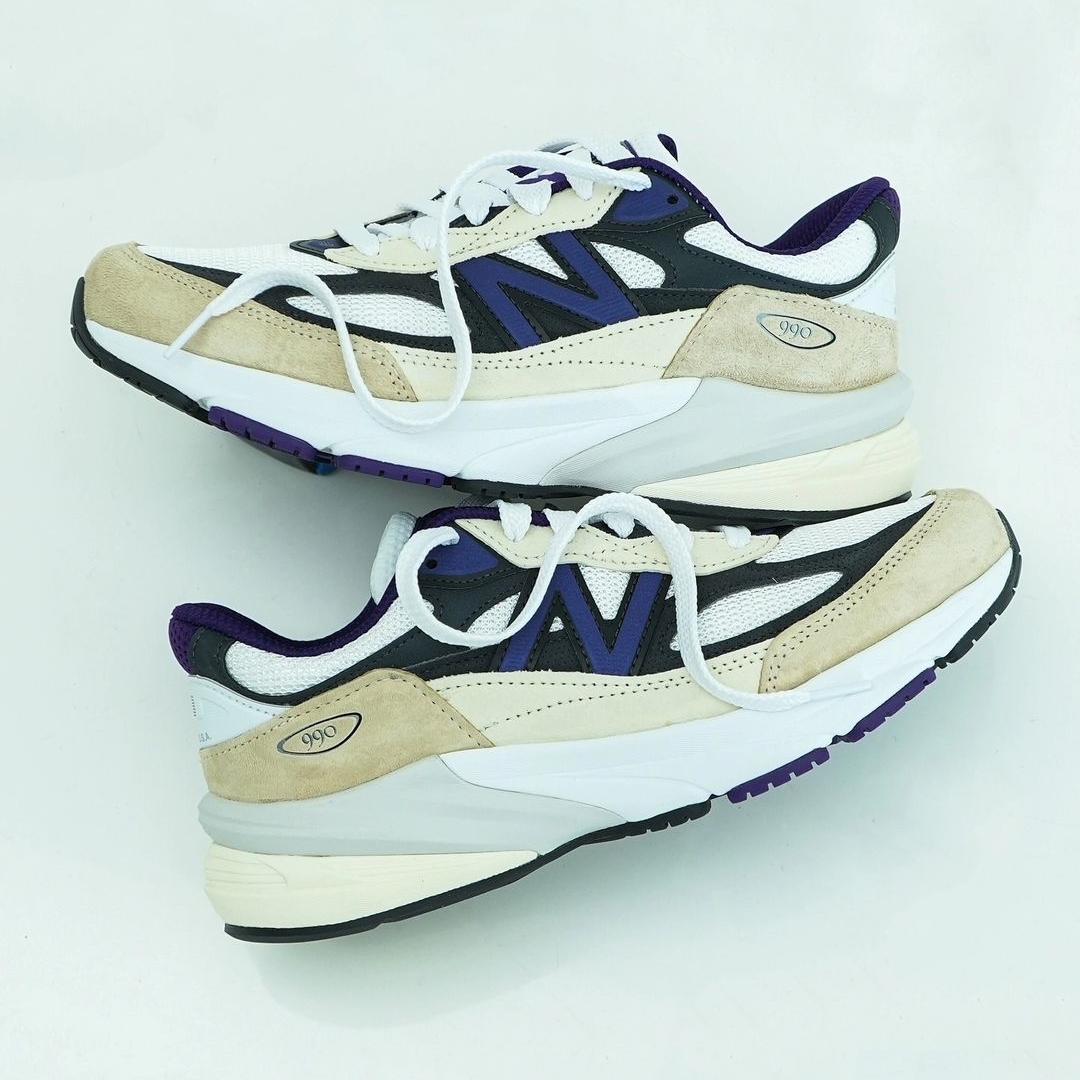 【2024年 6/27 発売】New Balance U990v6 WB6 “White/Black Plum” Made in USA (ニューバランス メイドインUSA) [U990WB6]