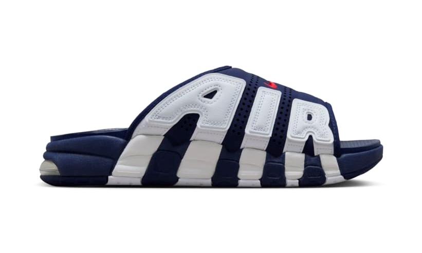 【2025年 リストック】NIKE AIR MORE UPTEMPO SLIDE “Olympic” (ナイキ エア モア アップテンポ スライド “オリンピック”) [FQ8699-400/FQ8700-400]