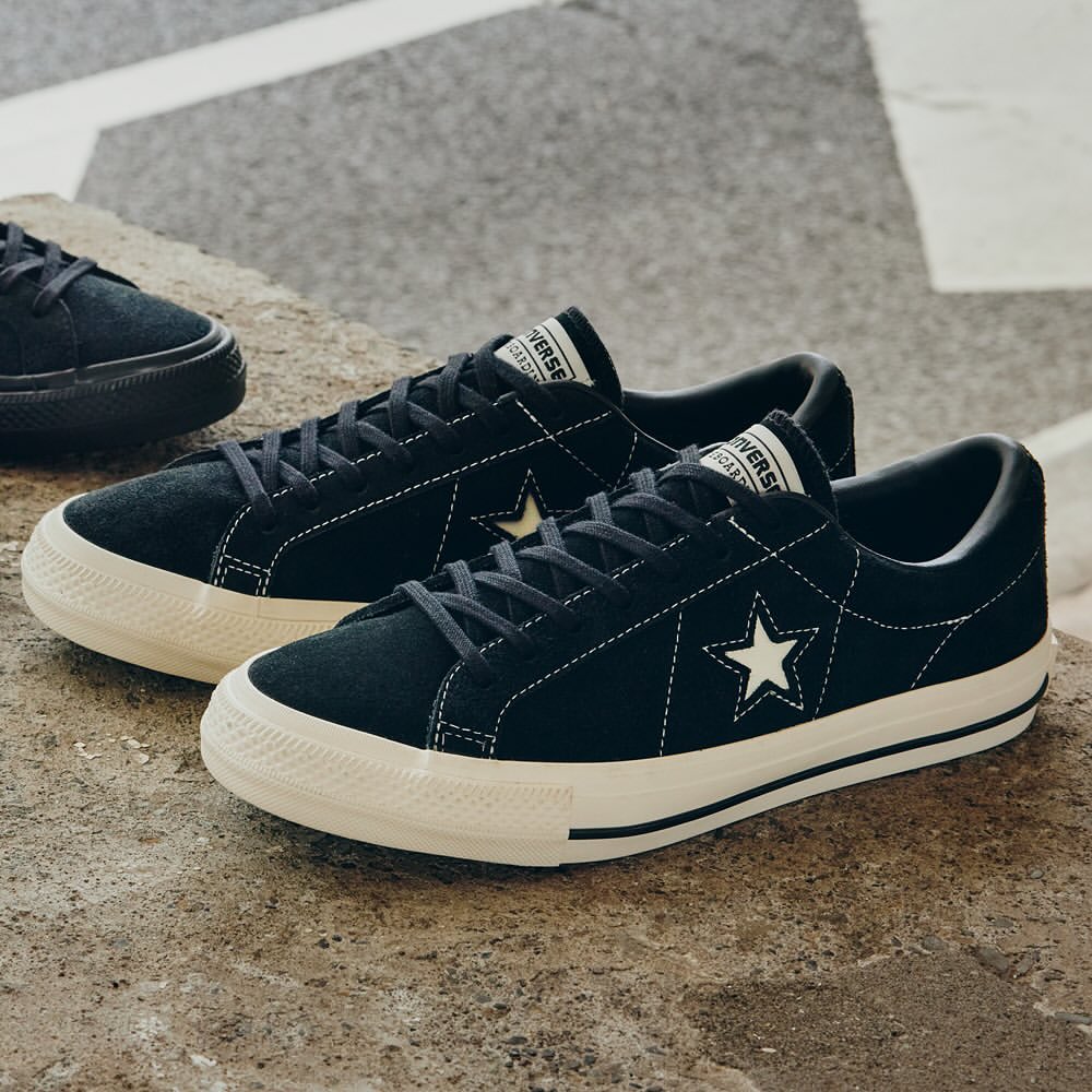 【2024年 7/30 発売】ワンスターの50周年を記念した CONVERSE ONE STAR SK + “Black/White” (コンバース ワンスタ－ “ブラック/ホワイト”)