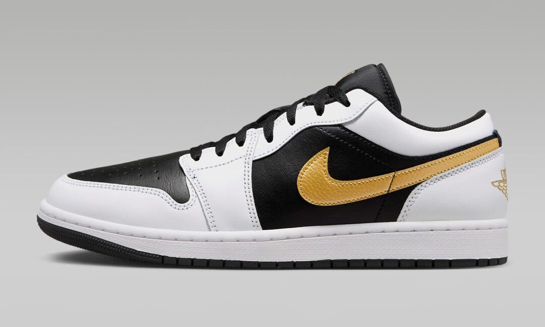 NIKE AIR JORDAN 1 LOW “White/Black/Metallic Gold” (ナイキ エア ジョーダン 1 ロー “ホワイト/ブラック/メタリックゴールド”) [553558-172]