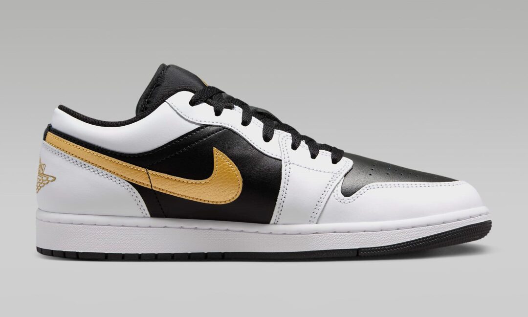 NIKE AIR JORDAN 1 LOW “White/Black/Metallic Gold” (ナイキ エア ジョーダン 1 ロー “ホワイト/ブラック/メタリックゴールド”) [553558-172]