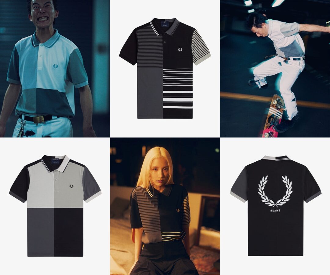 FRED PERRY × BEAMS グローバルプロジェクト！無彩色でハイコントラストなパッチワークデザインを落とし込んだ「BLANK CANVAS」が2024年 7/26 発売 (フレッドペリー ビームス)