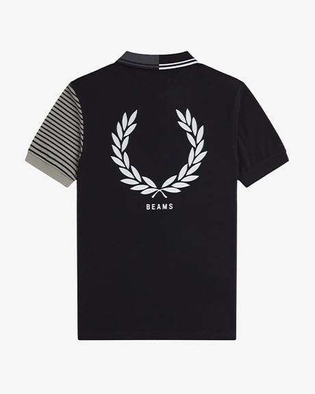 FRED PERRY × BEAMS グローバルプロジェクト！無彩色でハイコントラストなパッチワークデザインを落とし込んだ「BLANK CANVAS」が2024年 7/26 発売 (フレッドペリー ビームス)