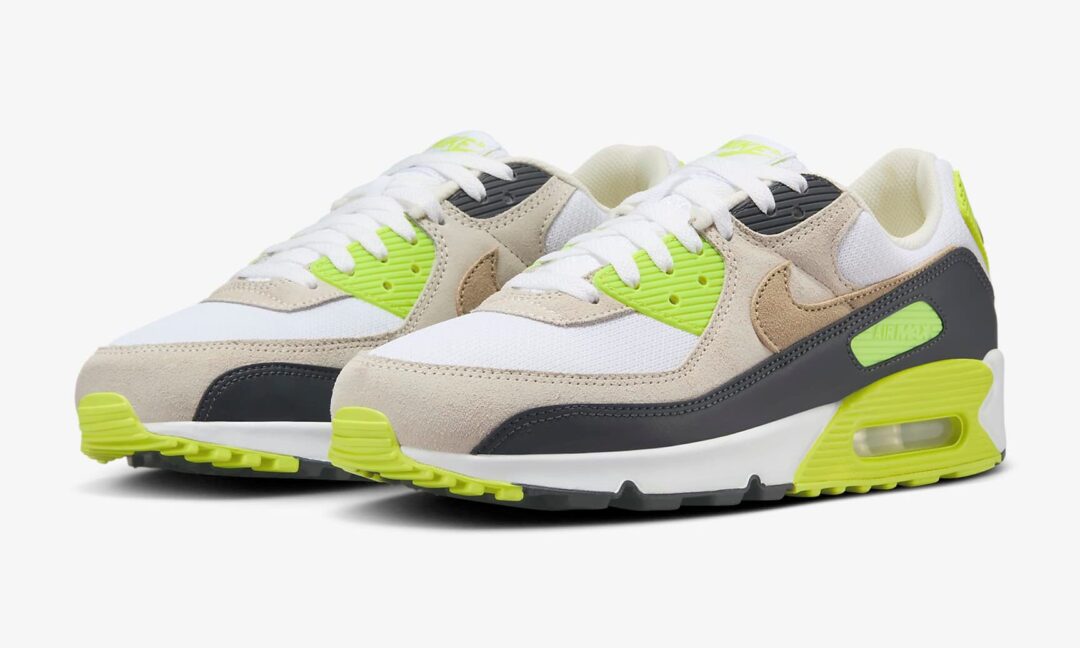 【2024年 7/15 発売】NIKE AIR MAX 90 “White/Cyber/Dark Smoke Gray” (ナイキ エア マックス 90 “ホワイト/サイバー/ダークスモークグレー”) [DM0029-107]