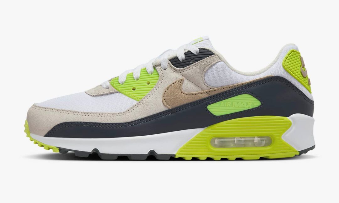 【2024年 7/15 発売】NIKE AIR MAX 90 “White/Cyber/Dark Smoke Gray” (ナイキ エア マックス 90 “ホワイト/サイバー/ダークスモークグレー”) [DM0029-107]